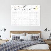 コーギの子犬の歓迎シーティングテーブル番号 キャンバスプリント (インサイチュ (寝室))