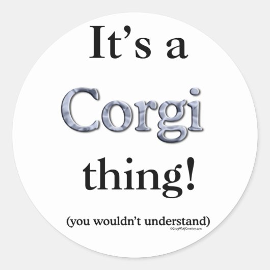 コーギの物 ラウンドシール (正面)