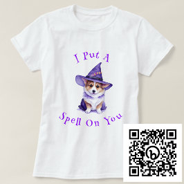 コーギの魔女に呪文をかけたぞ Tシャツ