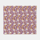 コーギはコーヒーパープルが大好き フリースブランケット (正面(横))