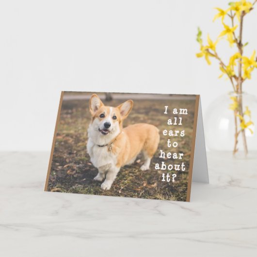 コーギは全て「耳」だ21歳感じはどうだ？ カード (黄色い花)