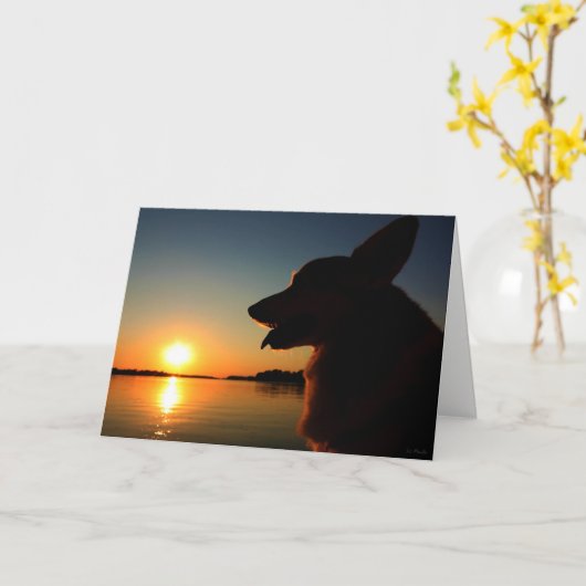 コーギアットサンセット弔問カード カード (黄色い花)