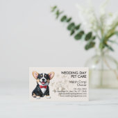 コーギエレガントウェディングデイペットケア 名刺 (スタンド正面)