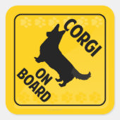 コーギオンボード（カーディガン・ウェルシュ） スクエアシール (正面)