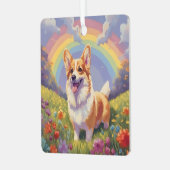 コーギカスタムメモリアル犬の名前かわいいレインボーブリッジ メタルオーナメント (正面左)