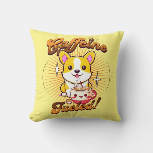 コーギカフェイン燃料だ! クッション (正面)