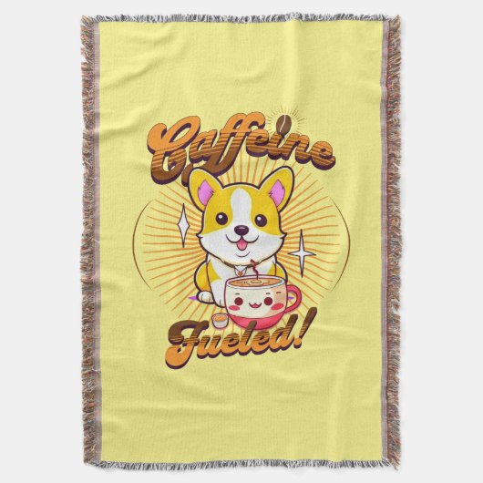 コーギカフェイン燃料だ！ スローブランケット (正面縦)