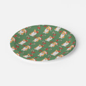 コーギクリスマスキャンディーケーンパターン ペーパープレート (アングル)