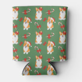 コーギクリスマスキャンディーケーンパターン 缶クーラー (正面)
