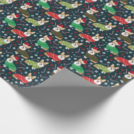 コーギクリスマスセーター包装紙 ラッピングペーパー