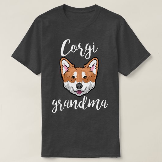 コーギグランマドッグ顔プレミアムTシャツ Tシャツ (デザイン正面)