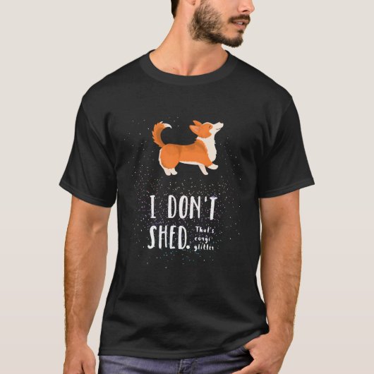 コーギグリッターペンブロークウェルシュコーギー Tシャツ (正面)