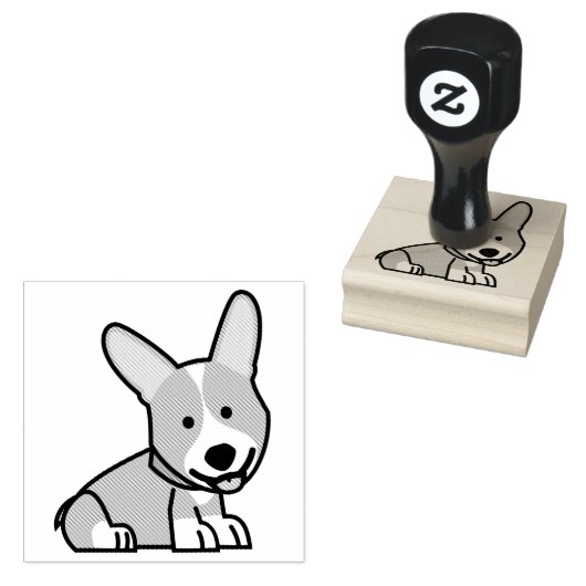 コーギコルギス犬の子犬の犬の幸せなPembroke Welsh ラバースタンプ (押印)