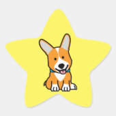 コーギコルギス犬の子犬の犬の幸せなPembroke Welsh 星シール (正面)