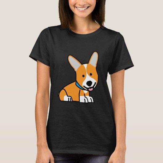 コーギコルギス犬の子犬の犬の幸せなPembroke Welsh Tシャツ (正面)