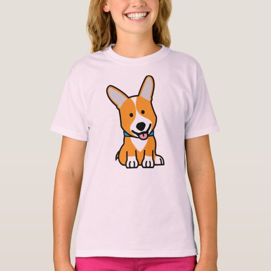 コーギコルギス犬の子犬の犬の幸せなPembroke Welsh Tシャツ (正面)