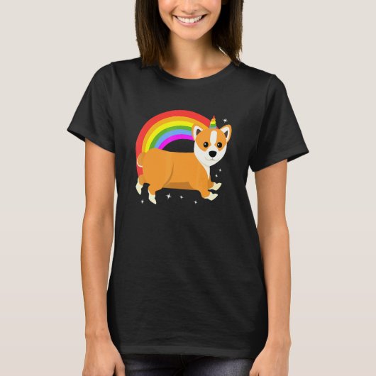 コーギコーン コーギー ユニコーン Tシャツ (正面)