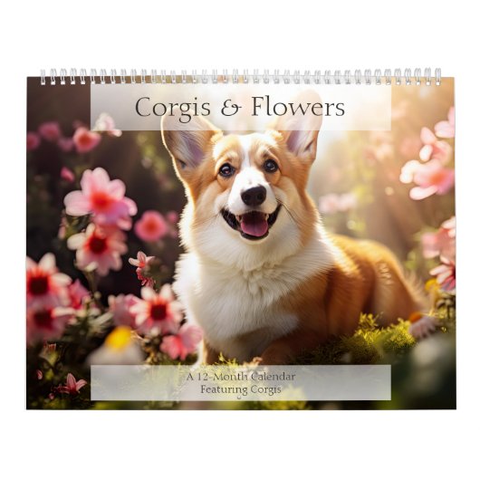 コーギスと花の犬の恋人 カレンダー (カバー)
