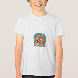 コーギスのハッピートよくはしゃぐリオ トライブレンドTシャツ