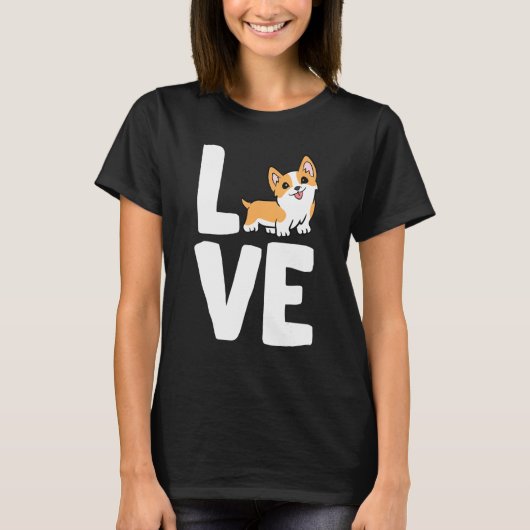 コーギスコーギ犬が大好き Tシャツ (正面)