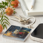 コーギスノーイスレクリスマスデコール キーホルダー (正面右)