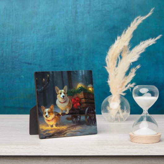 コーギスノーイスレクリスマスデコール フォトプラーク (インサイチュ)