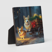 コーギスノーイスレクリスマスデコール フォトプラーク (正面)