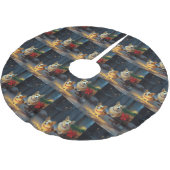 コーギスノーイスレクリスマスデコール ブラッシュドポリエステルツリースカート (アングル)