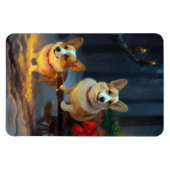 コーギスノーイスレクリスマスデコール マグネット (横)