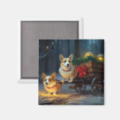 コーギスノーイスレクリスマスデコール マグネット (正面/裏面)