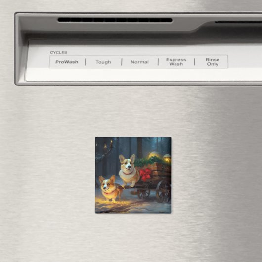 コーギスノーイスレクリスマスデコール マグネット (インサイチュ (食洗機))