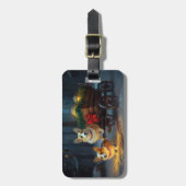 コーギスノーイスレクリスマスデコール ラゲッジタグ (正面縦)