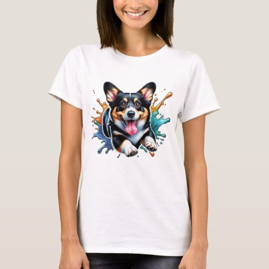 コーギスプラッシュ・オブ・カラー Tシャツ (正面)