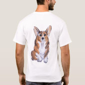 コーギスミエと水絵画色の Tシャツ (裏面)