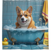 コーギスロッピースリームイおもしろいキュート シャワーカーテン (正面)