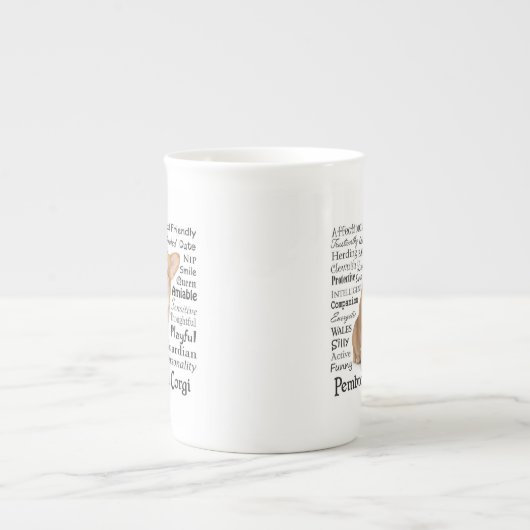 コーギトレイトボーン中国マグカップ ボーンチャイナマグカップ (正面)