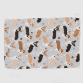 コーギドッグの足とボーンズゴルフタオル ゴルフタオル (横)