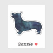 コーギドッグは黒い水色のシルエットを育成 シール (シート)