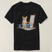 コーギドッグウエイトリフティングデッドリフト男性フィットネスジム–4 Tシャツ (デザイン正面)
