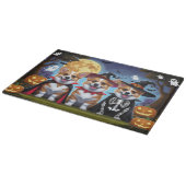 コーギドッグスパンプキンハロウィンおもしろい カッティングボード (角)