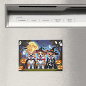 コーギドッグスパンプキンハロウィンおもしろい マグネット (インサイチュ (食洗機))