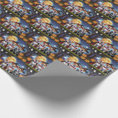 コーギドッグスパンプキンハロウィンおもしろい ラッピングペーパー (角)