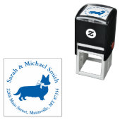 コーギドッグベビーシャワーパピーウェルシュブルーボーイ セルフインキングスタンプ (インサイチュ)