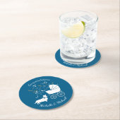 コーギドッグベビーシャワーパピーウェルシュブルーボーイ ラウンドペーパーコースター (インサイチュ)