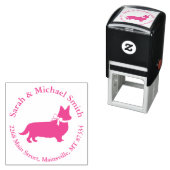 コーギドッグベビーシャワーパピーグレーウェルシュピンクガール セルフインキングスタンプ (インサイチュ)