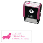 コーギドッグベビーシャワーパピーグレーウェルシュピンクガール セルフインキングスタンプ (インサイチュ)