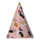 コーギドッグポーズアンドボーンパーティー帽子 パーティーハット (右)