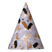 コーギドッグポーズアンドボーンパーティー帽子 パーティーハット (裏面)