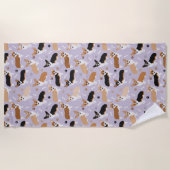 コーギドッグポーズビーチタオル ビーチタオル (正面)