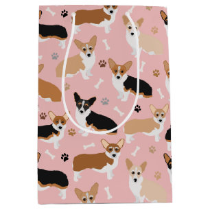 コーギドッグポーズミディアム抱き枕 ミディアムペーパーバッグ